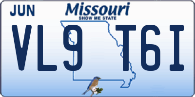 MO license plate VL9T6I