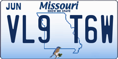 MO license plate VL9T6W