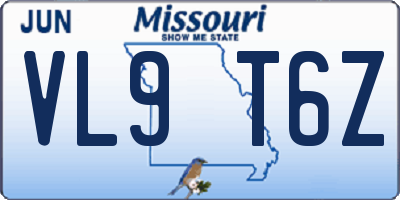 MO license plate VL9T6Z