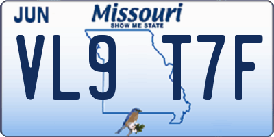 MO license plate VL9T7F