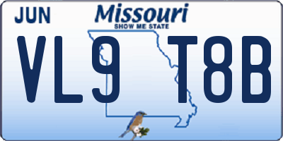MO license plate VL9T8B