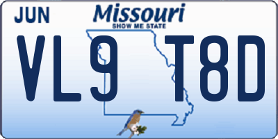 MO license plate VL9T8D