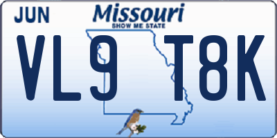 MO license plate VL9T8K