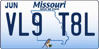 MO license plate VL9T8L