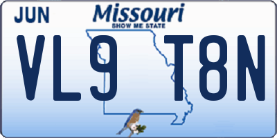 MO license plate VL9T8N