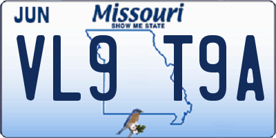 MO license plate VL9T9A
