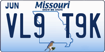 MO license plate VL9T9K