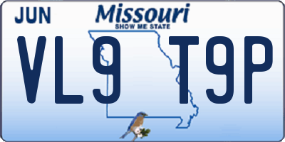 MO license plate VL9T9P