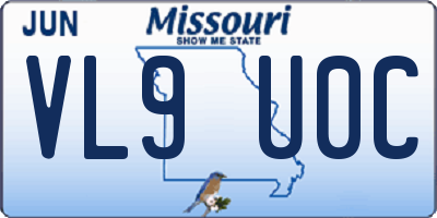 MO license plate VL9U0C