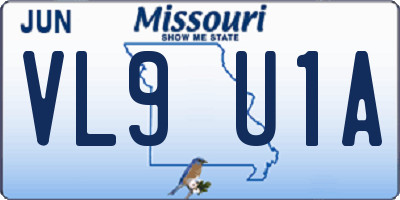 MO license plate VL9U1A