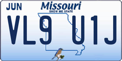 MO license plate VL9U1J