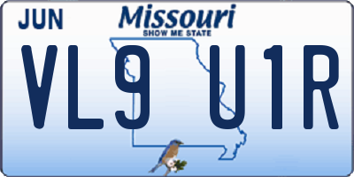 MO license plate VL9U1R