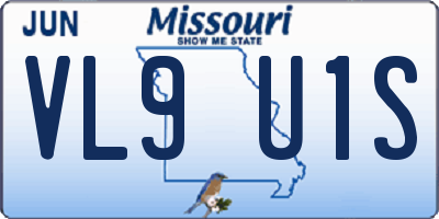 MO license plate VL9U1S