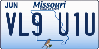 MO license plate VL9U1U