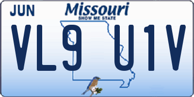 MO license plate VL9U1V