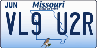 MO license plate VL9U2R