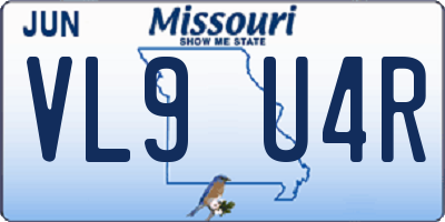 MO license plate VL9U4R