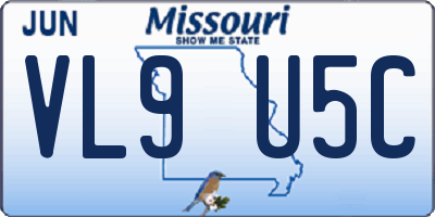 MO license plate VL9U5C