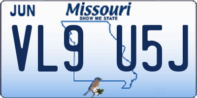 MO license plate VL9U5J