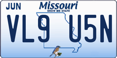 MO license plate VL9U5N
