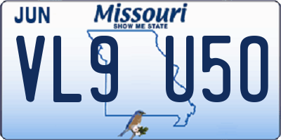 MO license plate VL9U5O