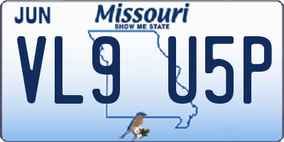 MO license plate VL9U5P