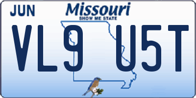 MO license plate VL9U5T