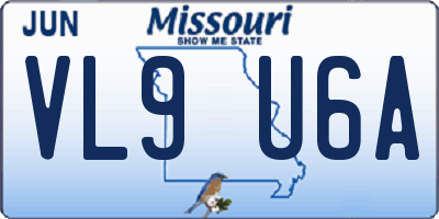 MO license plate VL9U6A