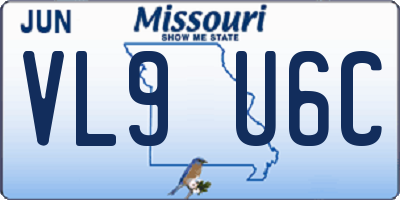MO license plate VL9U6C