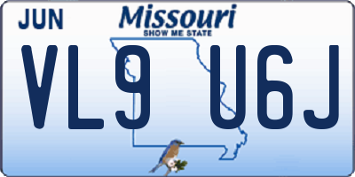 MO license plate VL9U6J