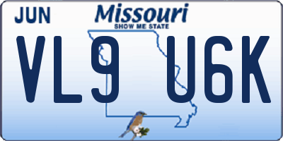 MO license plate VL9U6K