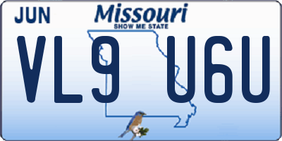 MO license plate VL9U6U
