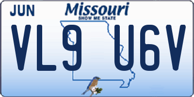 MO license plate VL9U6V