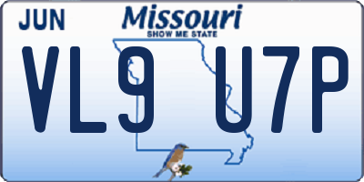 MO license plate VL9U7P