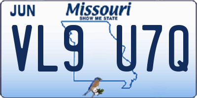 MO license plate VL9U7Q