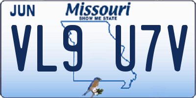 MO license plate VL9U7V