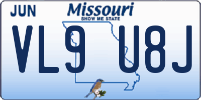 MO license plate VL9U8J