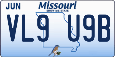 MO license plate VL9U9B