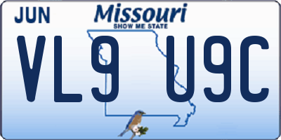 MO license plate VL9U9C