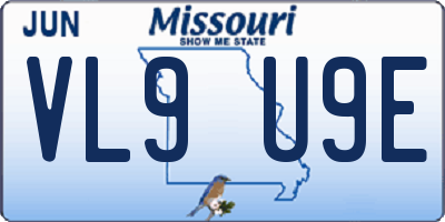 MO license plate VL9U9E