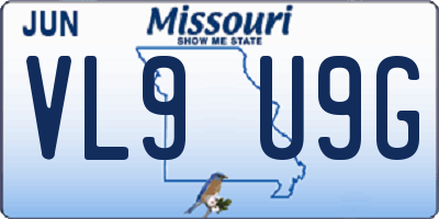 MO license plate VL9U9G