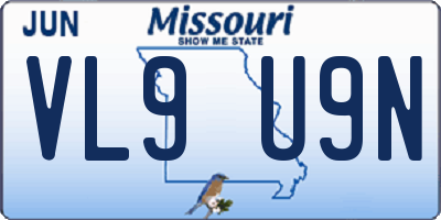 MO license plate VL9U9N