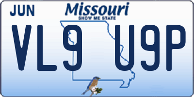 MO license plate VL9U9P