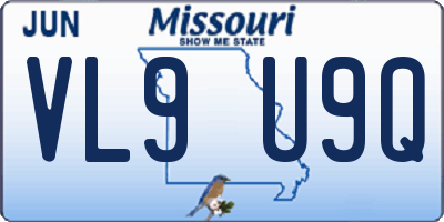 MO license plate VL9U9Q