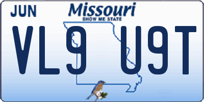 MO license plate VL9U9T