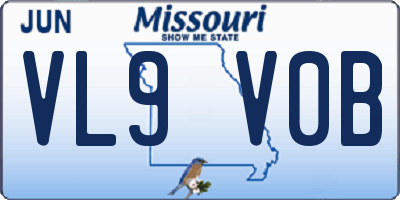 MO license plate VL9V0B