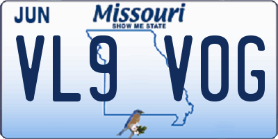 MO license plate VL9V0G