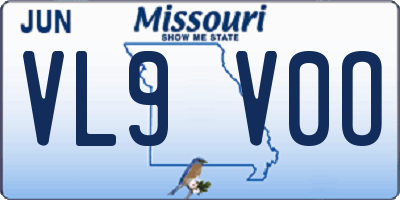 MO license plate VL9V0O