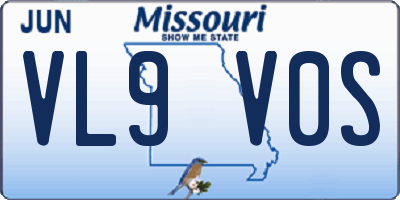 MO license plate VL9V0S