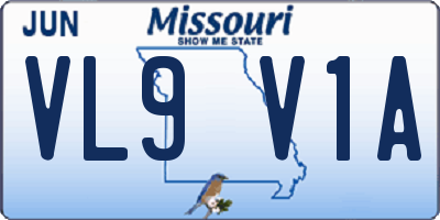 MO license plate VL9V1A